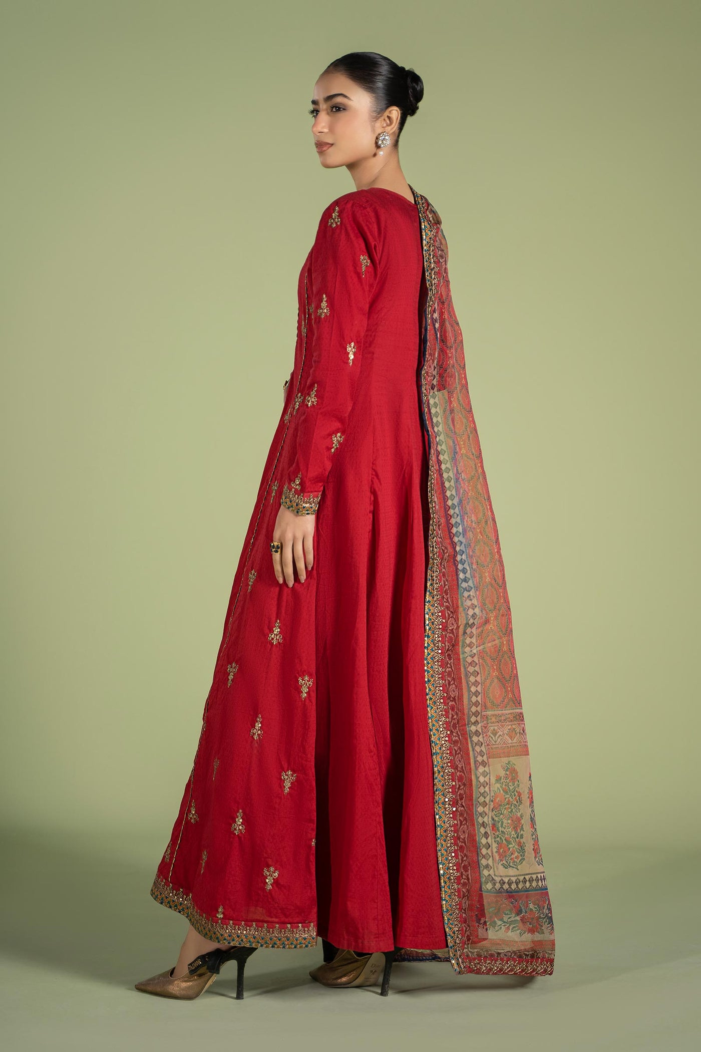 3 Piece Embroidered Dobby Suit | DW-EF24-121