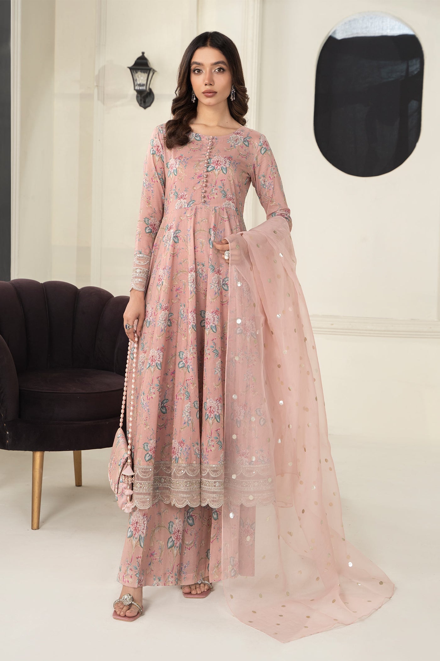 3 PIECE EMBROIDERED LAWN SUIT | DW-EF24-131