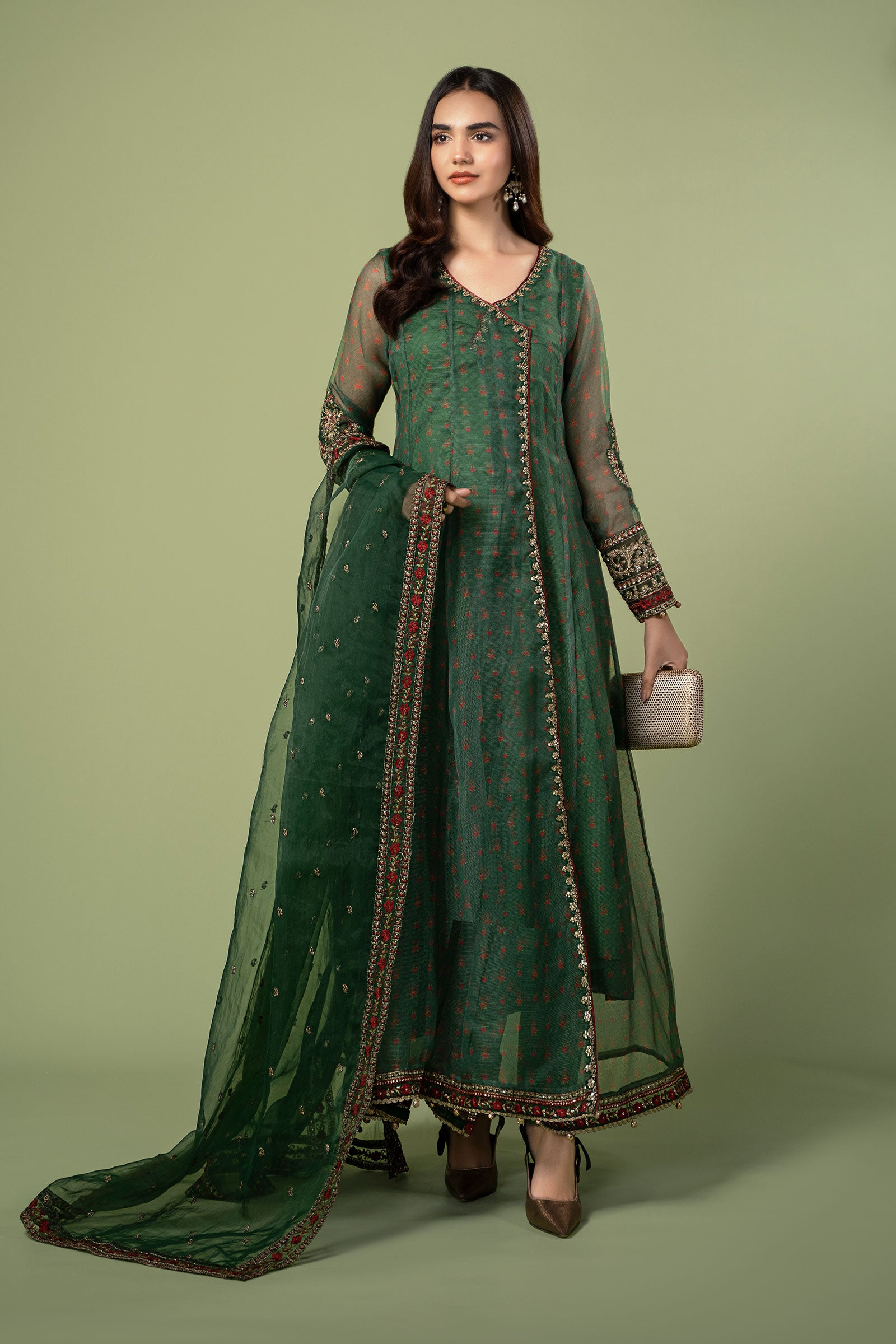 3 Piece Embroidered Net Organza Suit