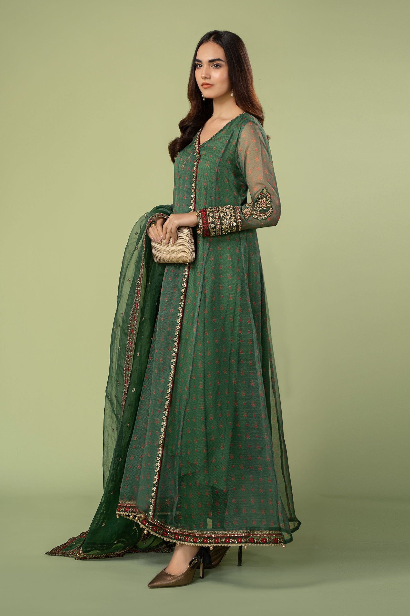 3 Piece Embroidered Net Organza Suit