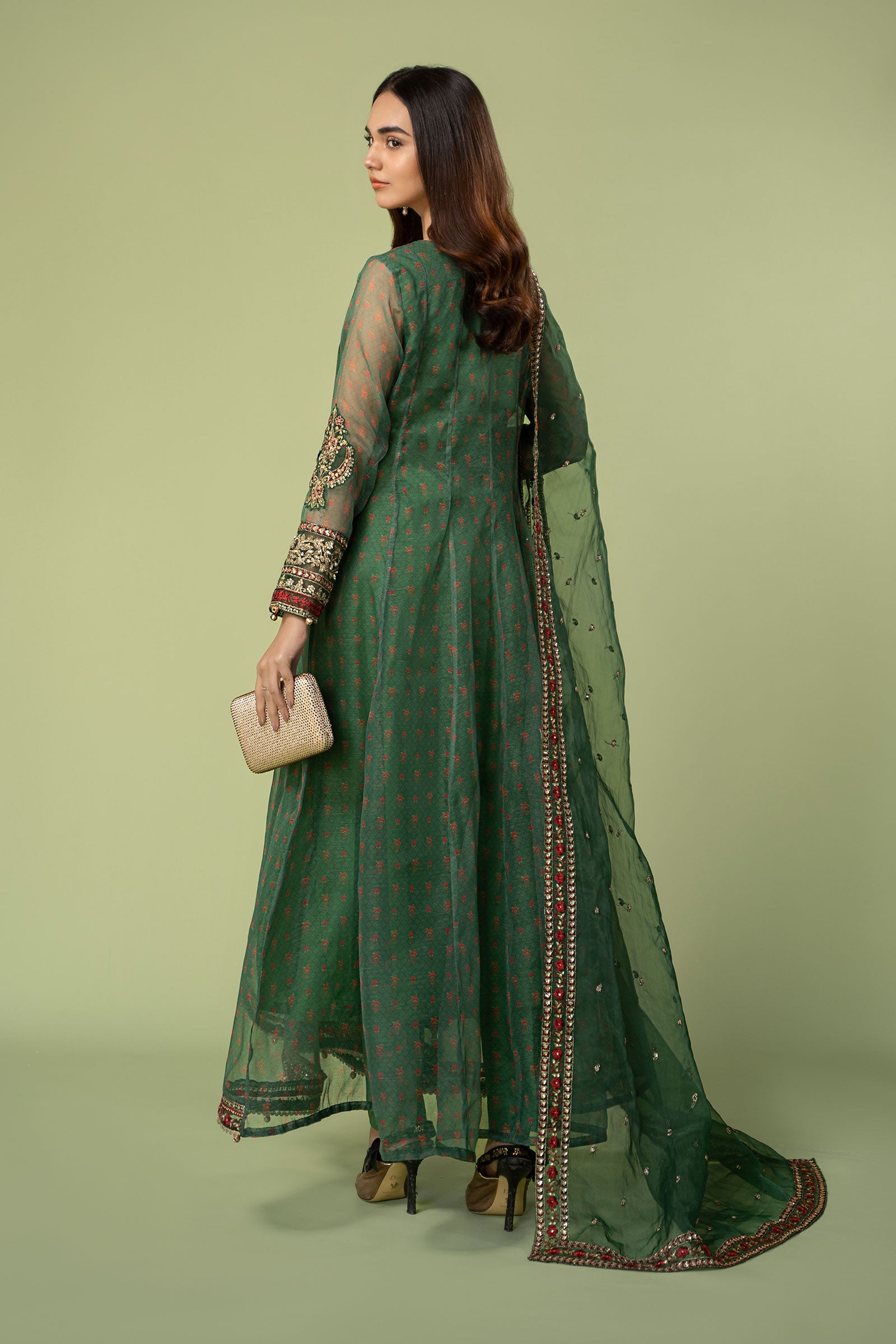 3 Piece Embroidered Net Organza Suit