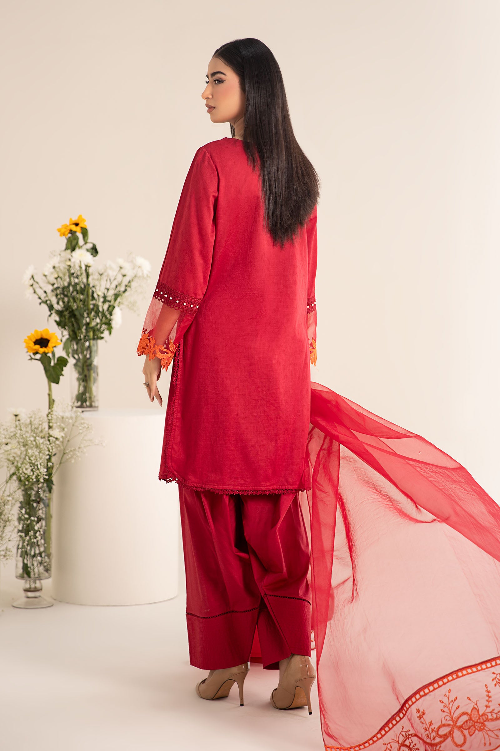 3 Piece Embroidered Self Jacquard Lawn Suit