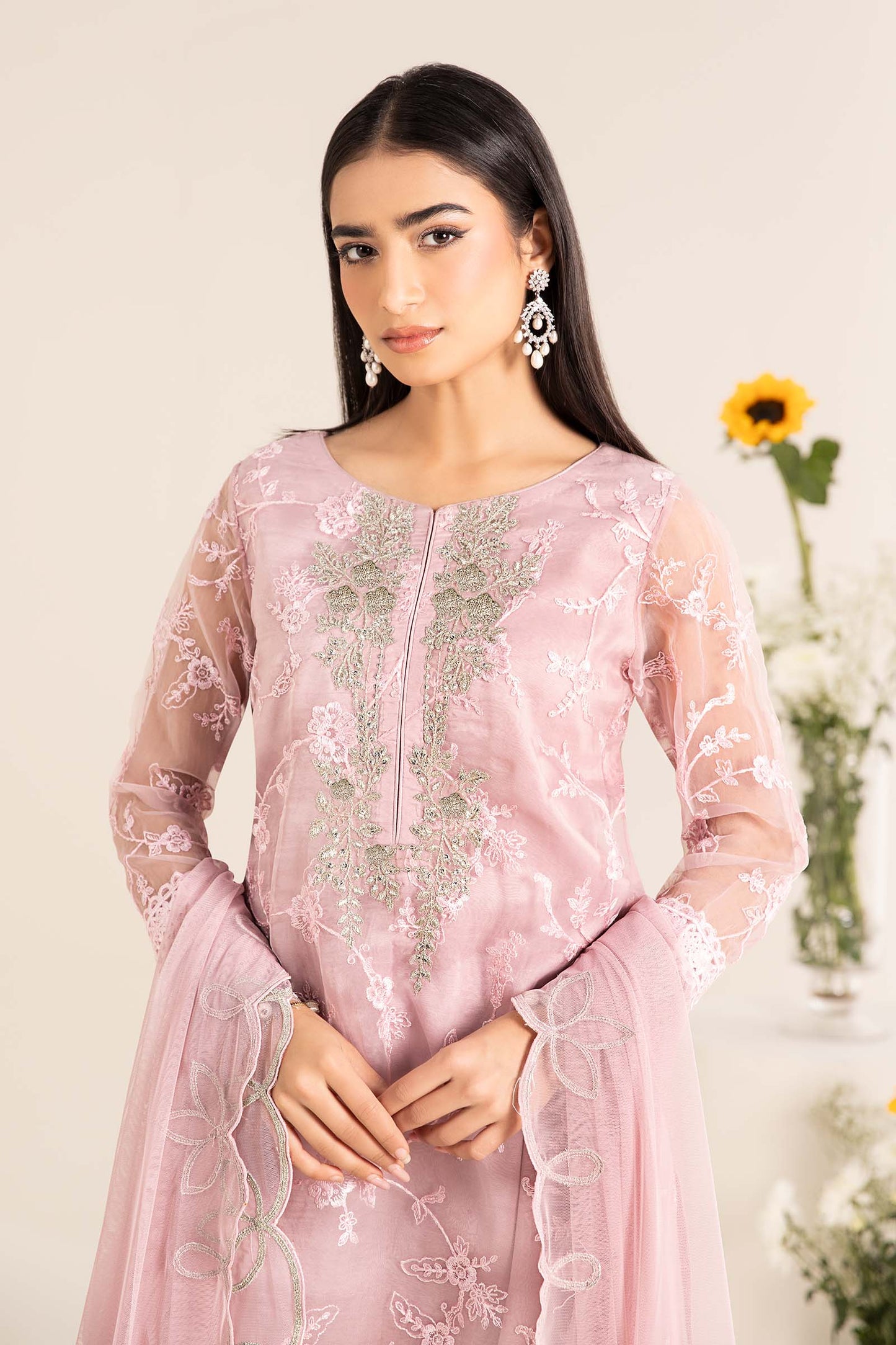 3 Piece Embroidered Cotton Silk Suit