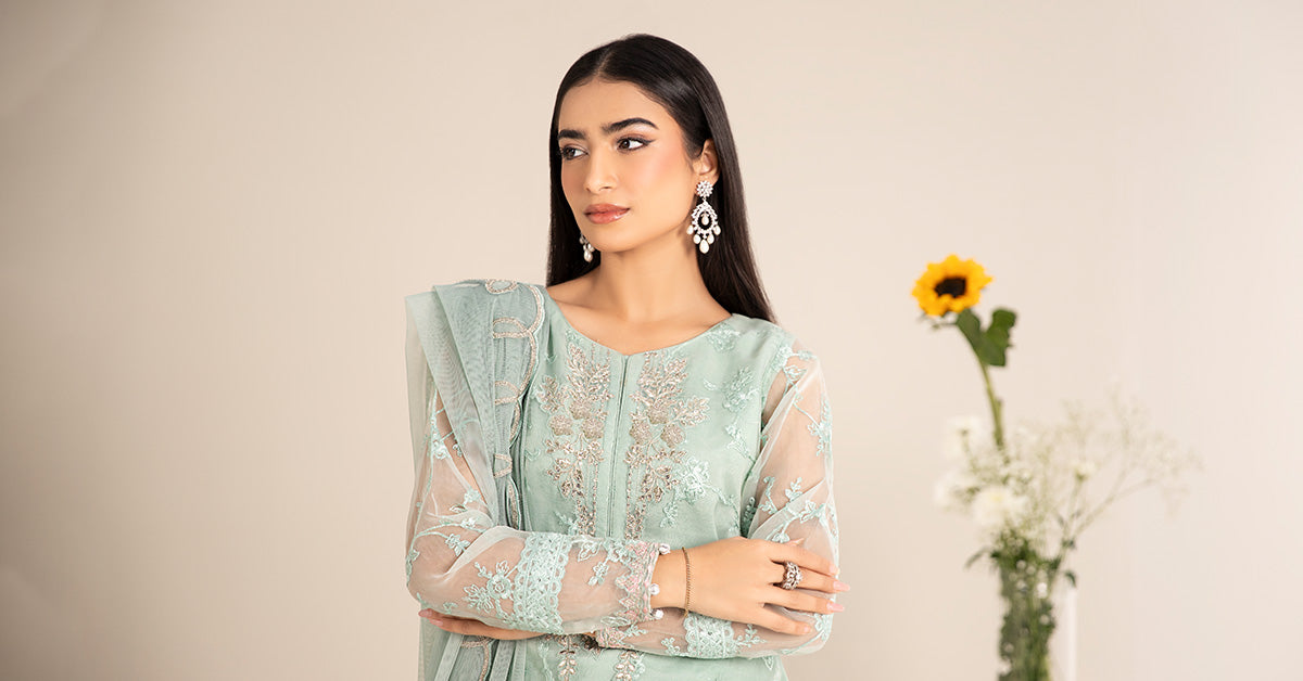 3 Piece Embroidered Cotton Silk Suit