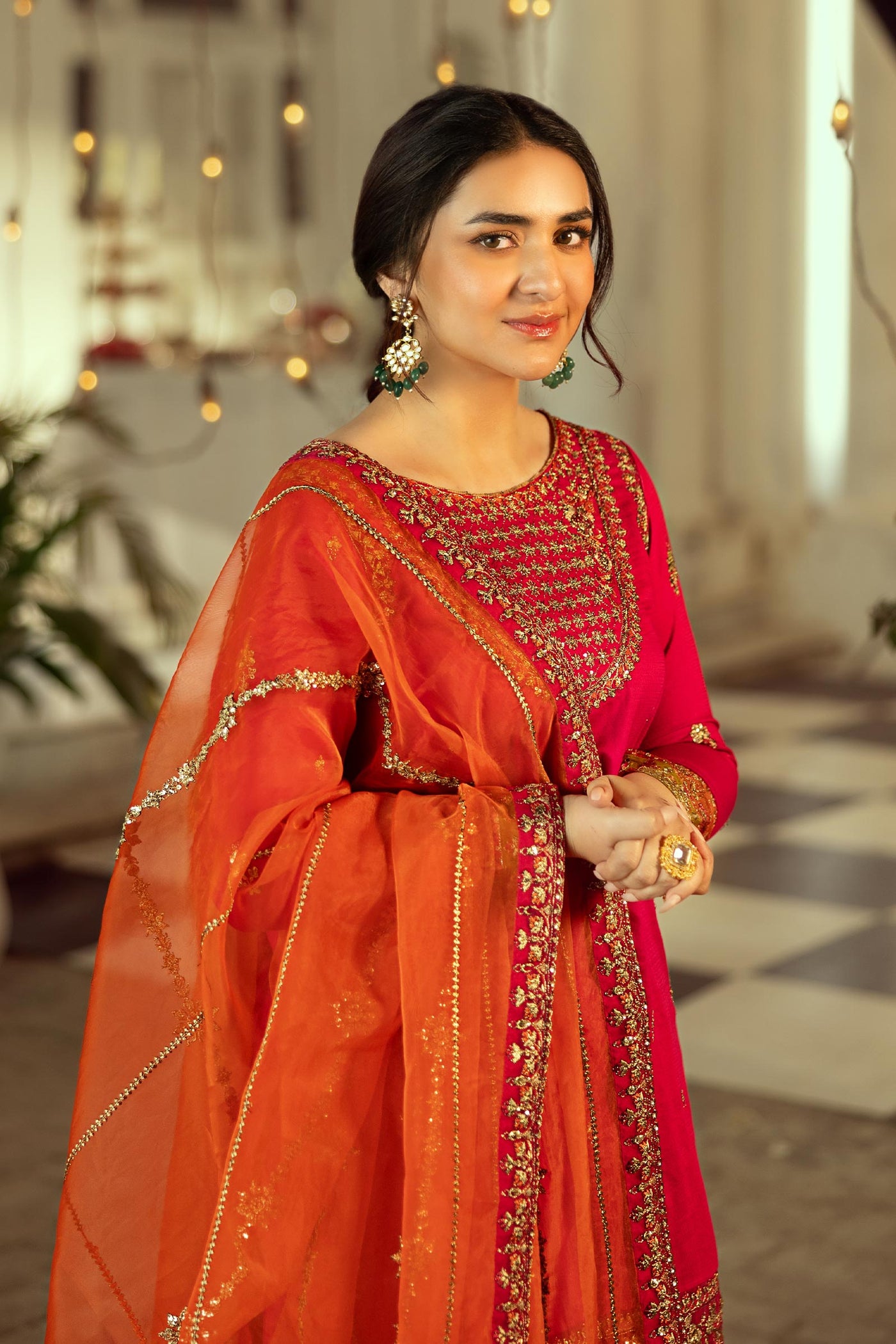 3 Piece Embroidered Dobby Lawn Suit | DW-EF25-58