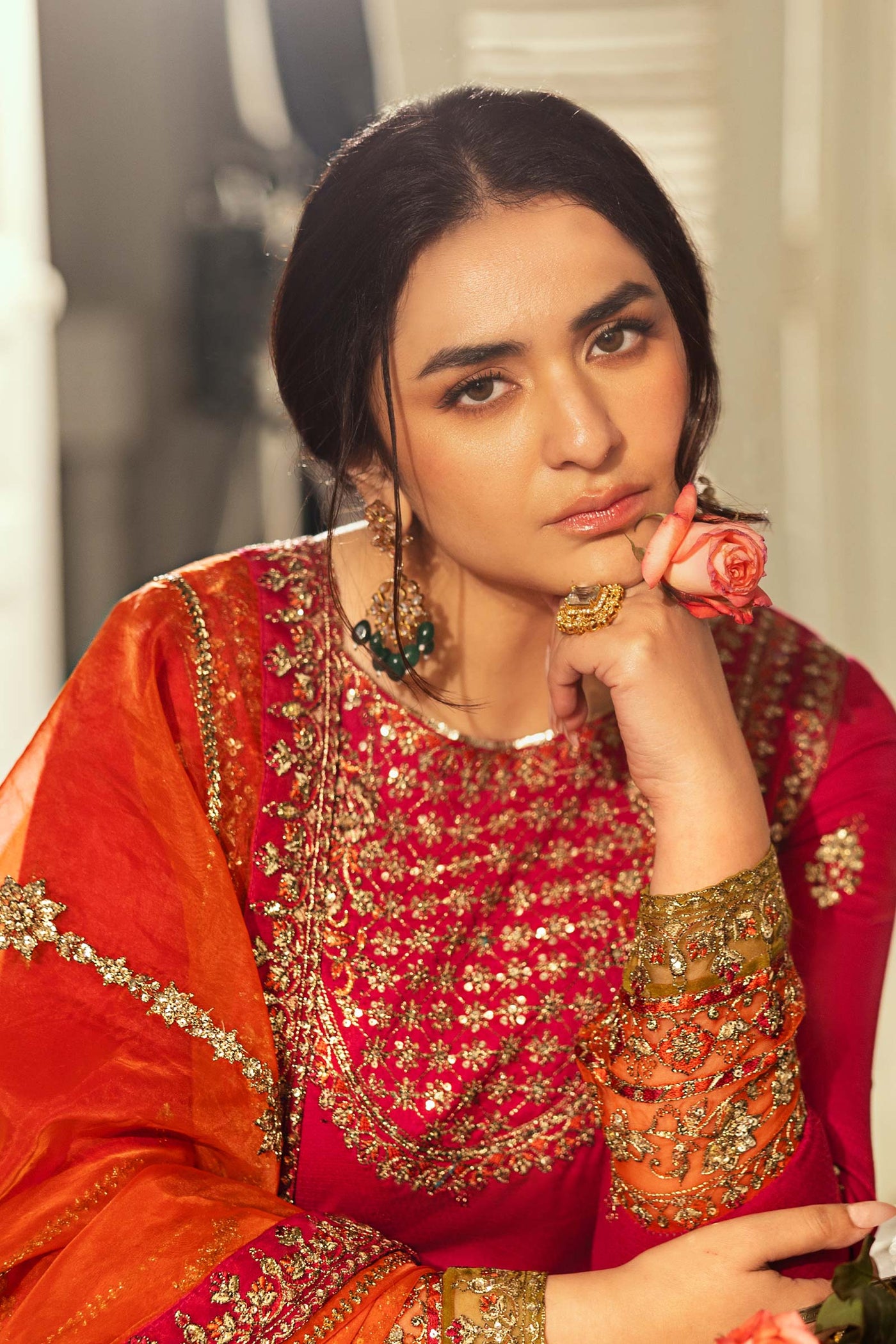 3 Piece Embroidered Dobby Lawn Suit | DW-EF25-58