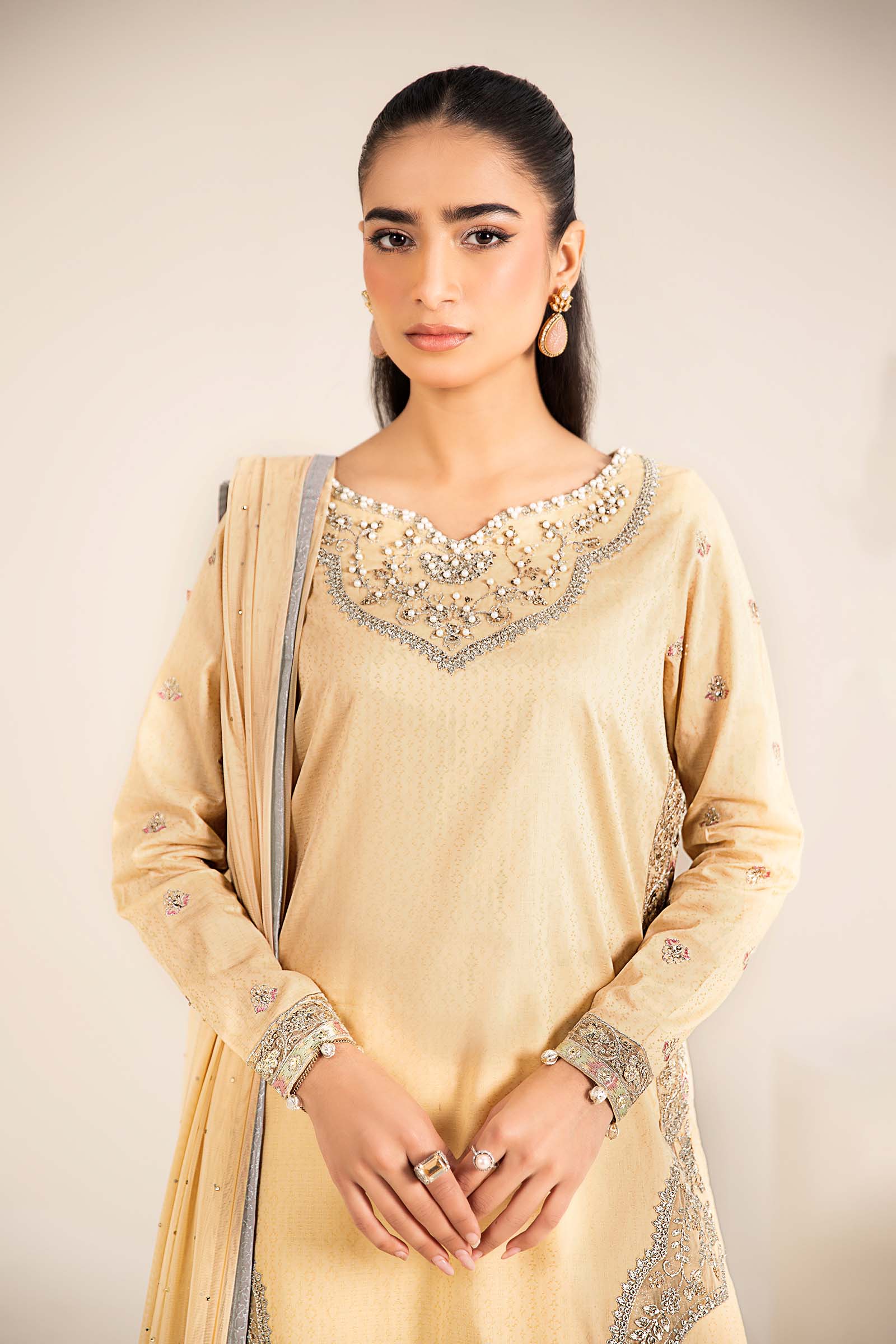 3 Piece Embroidered Dobby Lawn Suit
