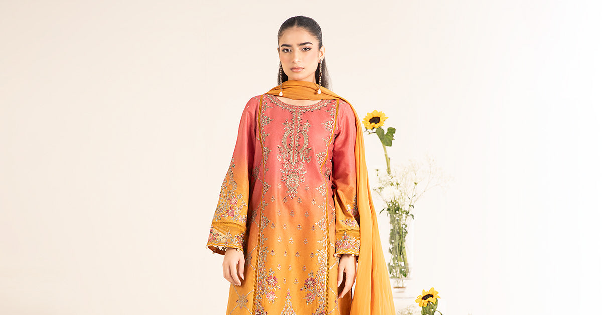 3 Piece Embroidered Self Jacquard Lawn Suit