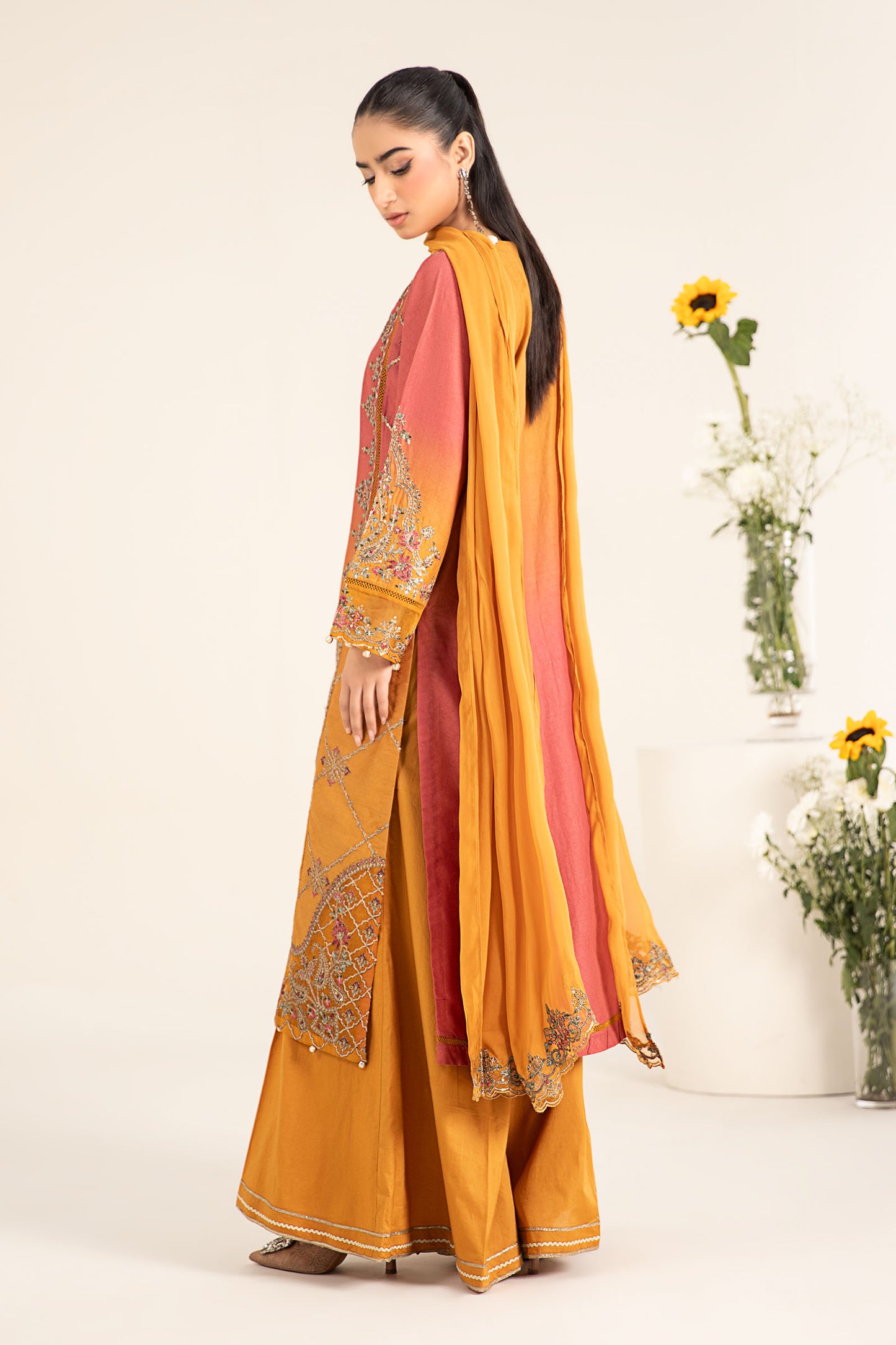 3 Piece Embroidered Self Jacquard Lawn Suit