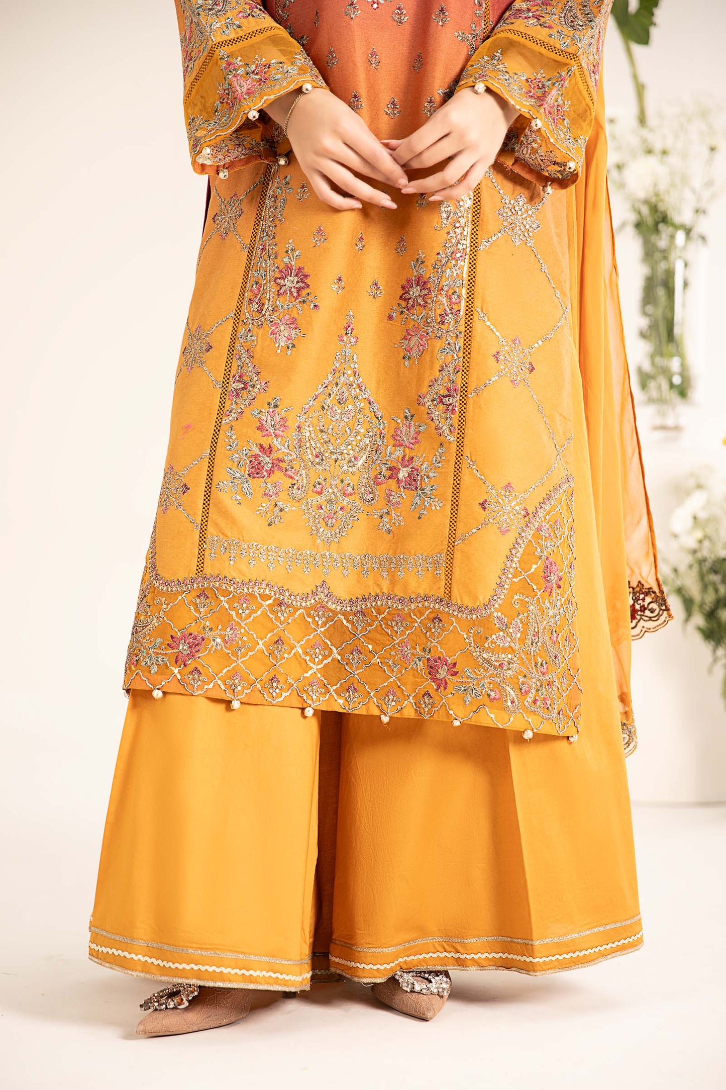 3 Piece Embroidered Self Jacquard Lawn Suit