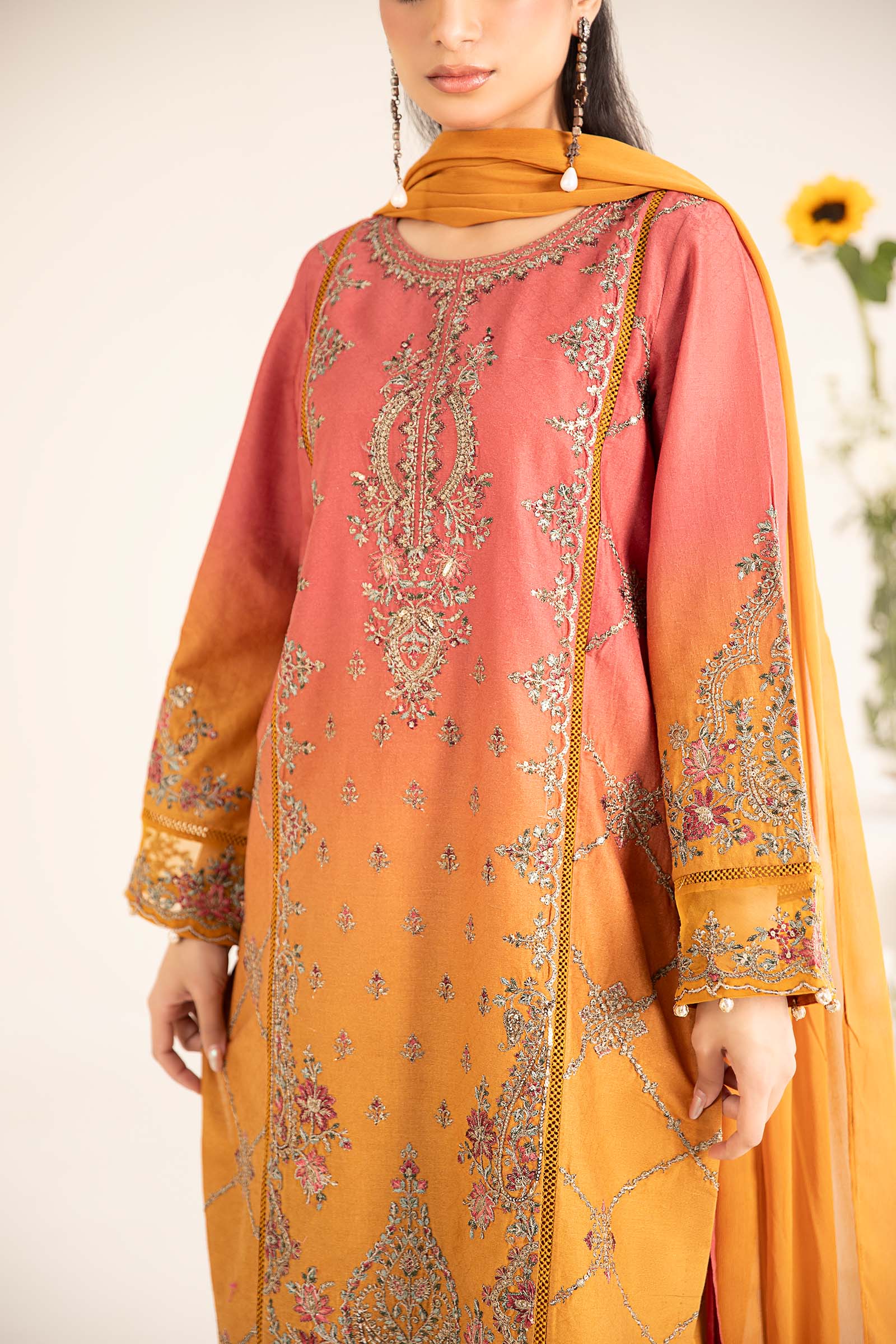 3 Piece Embroidered Self Jacquard Lawn Suit