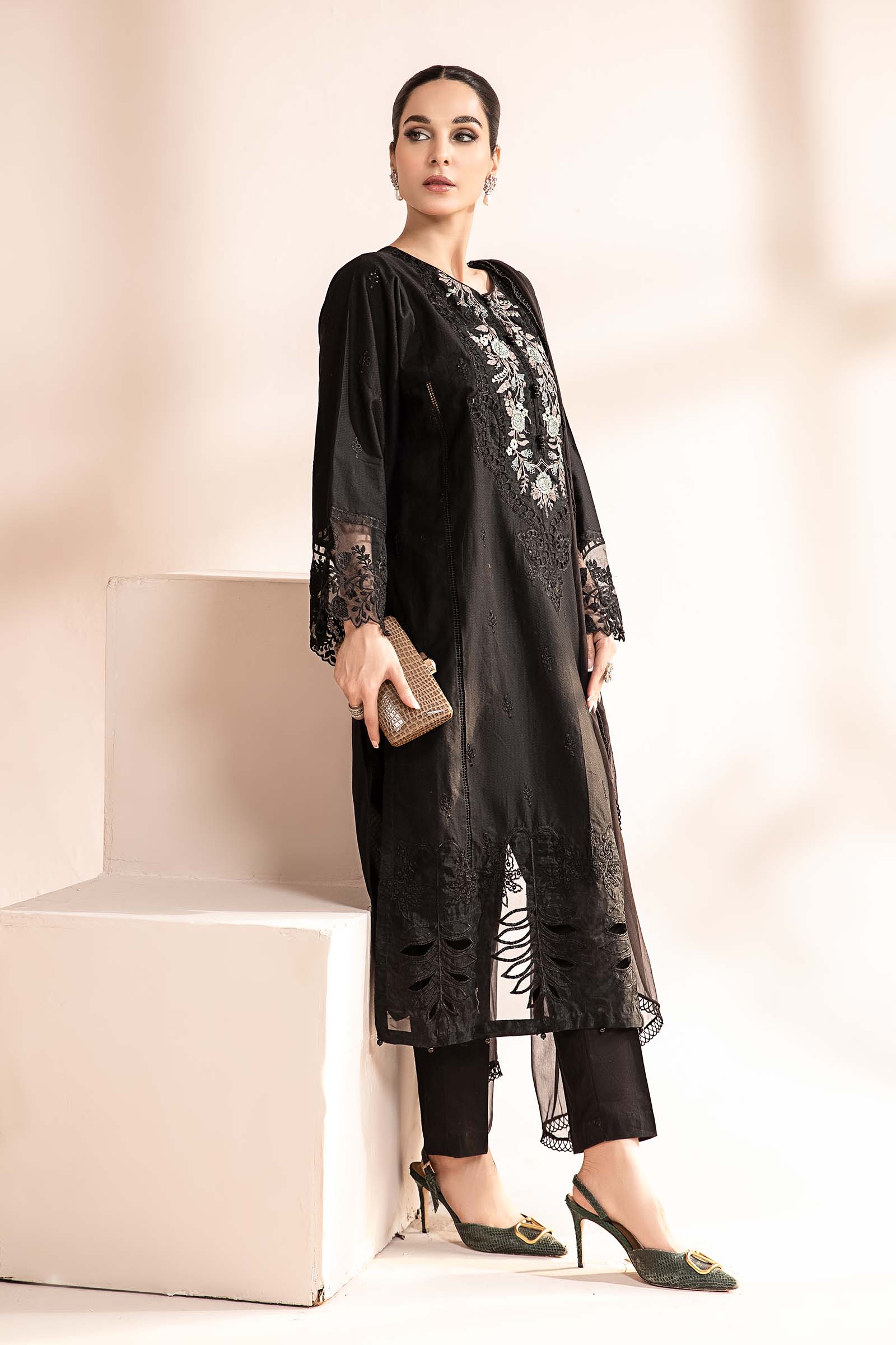 3 Piece Embroidered Self Jacquard Lawn Suit