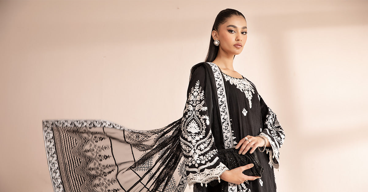 3 Piece Embroidered Self Jacquard Lawn Suit