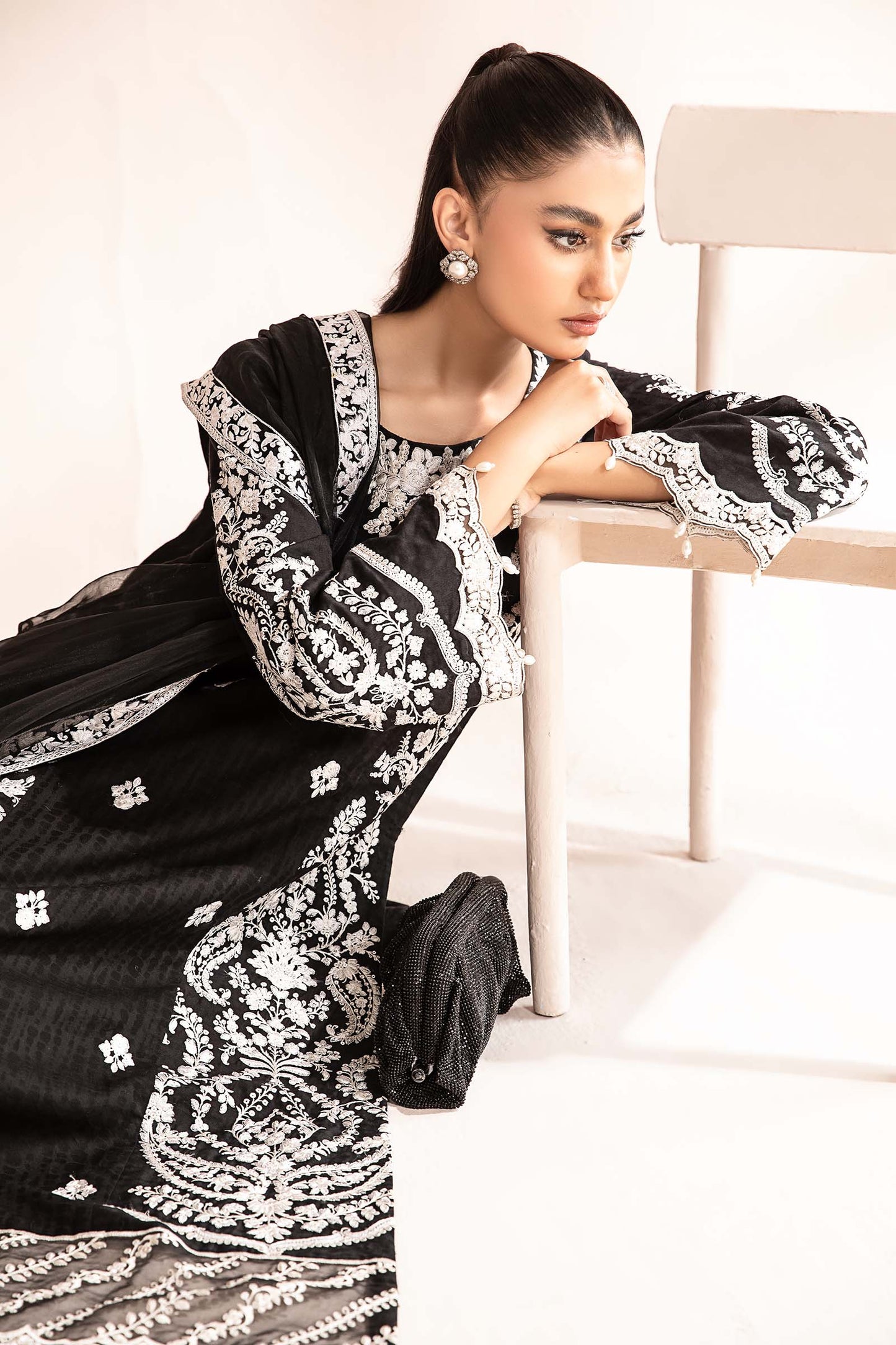 3 Piece Embroidered Self Jacquard Lawn Suit