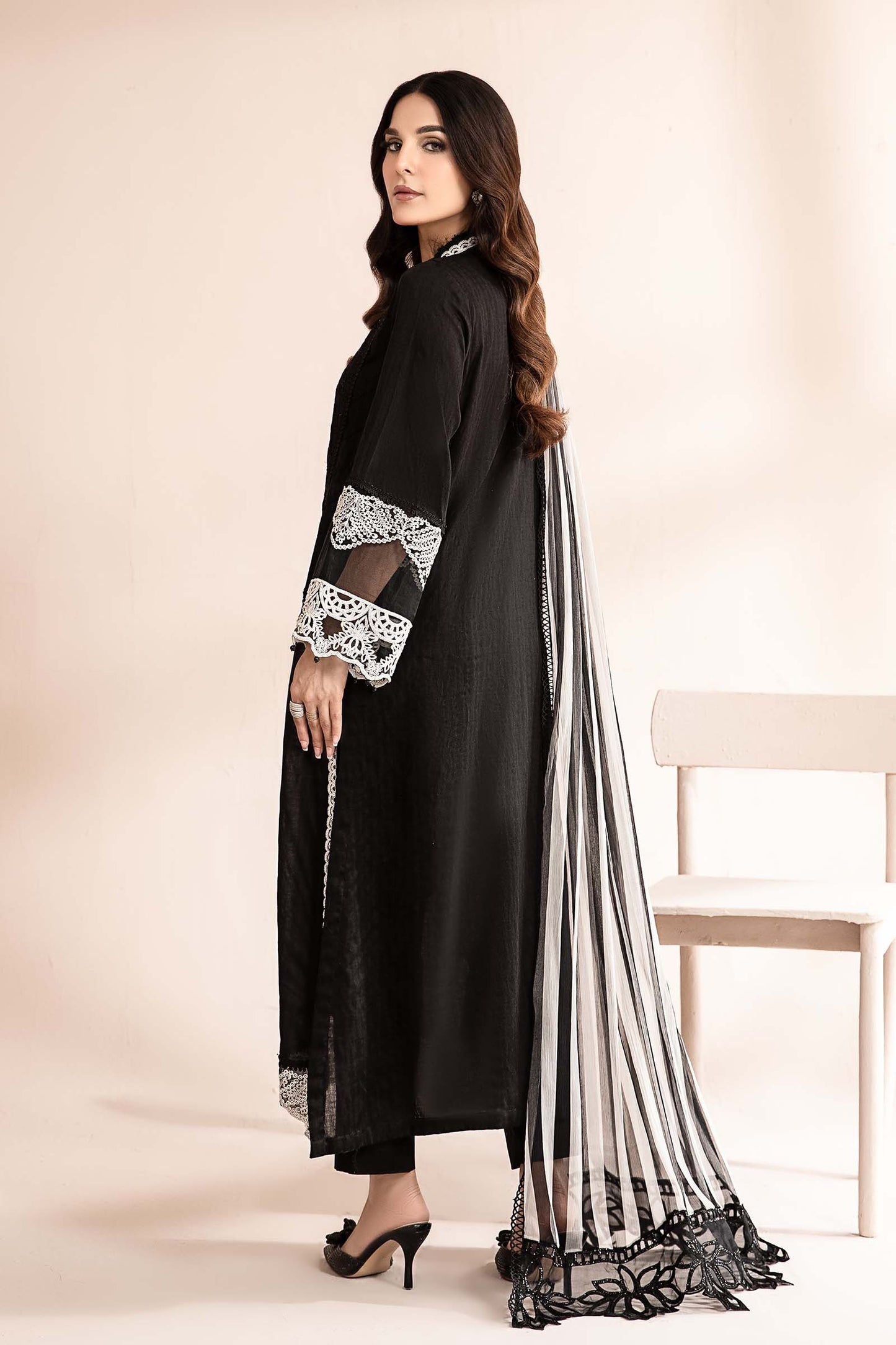 3 Piece Embroidered Self Jacquard Lawn Suit