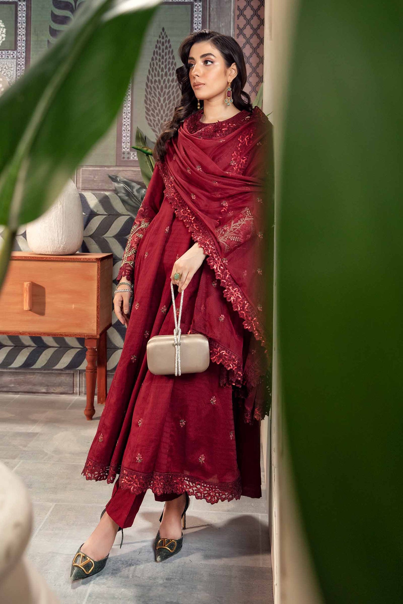 3 Piece Embroidered Dobby Lawn Suit