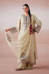 3 Piece Embroidered Raw Silk Suit
