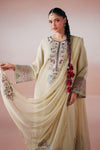 3 Piece Embroidered Raw Silk Suit