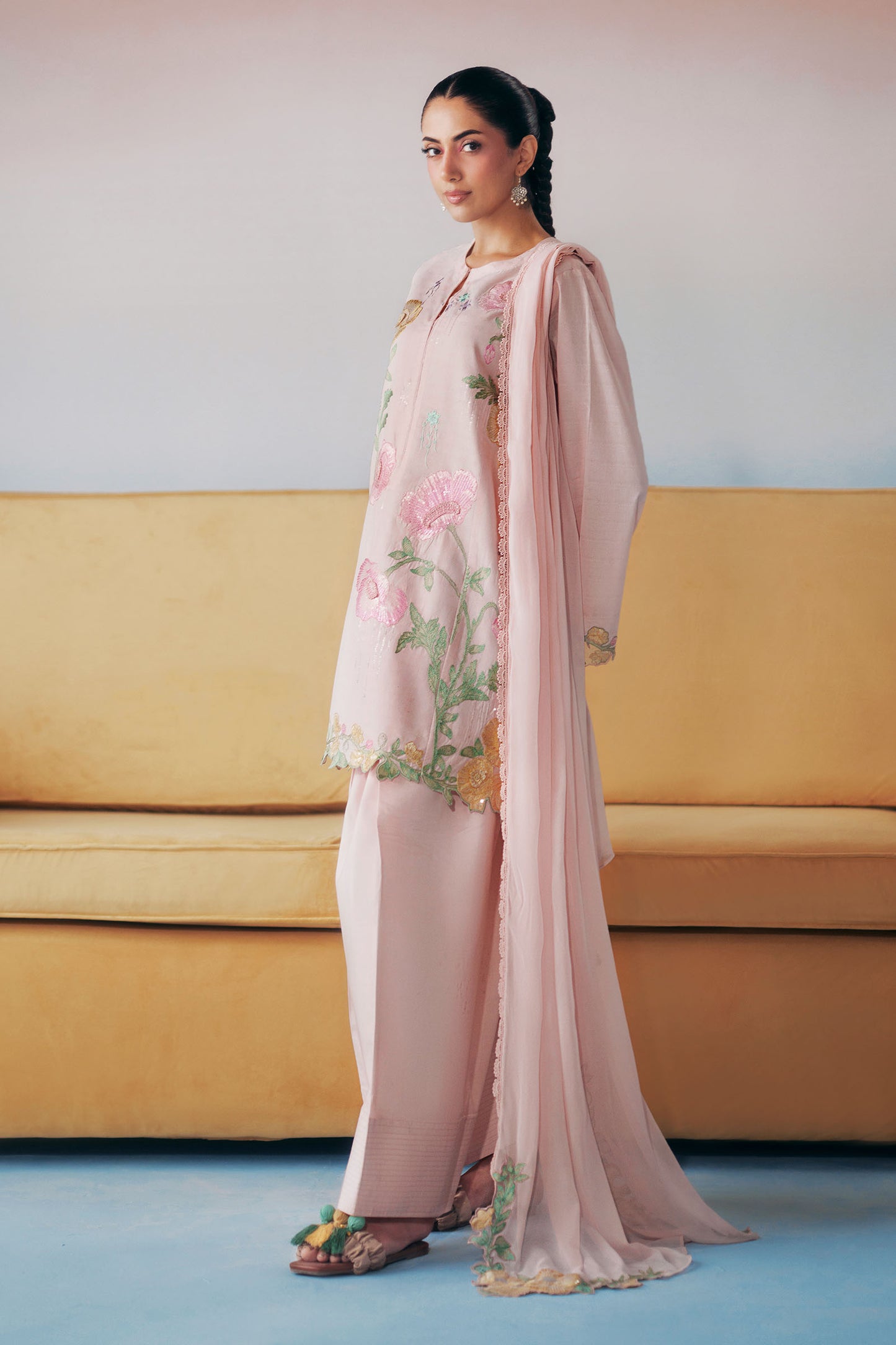 3 Piece Embroidered Dobby Lawn Suit