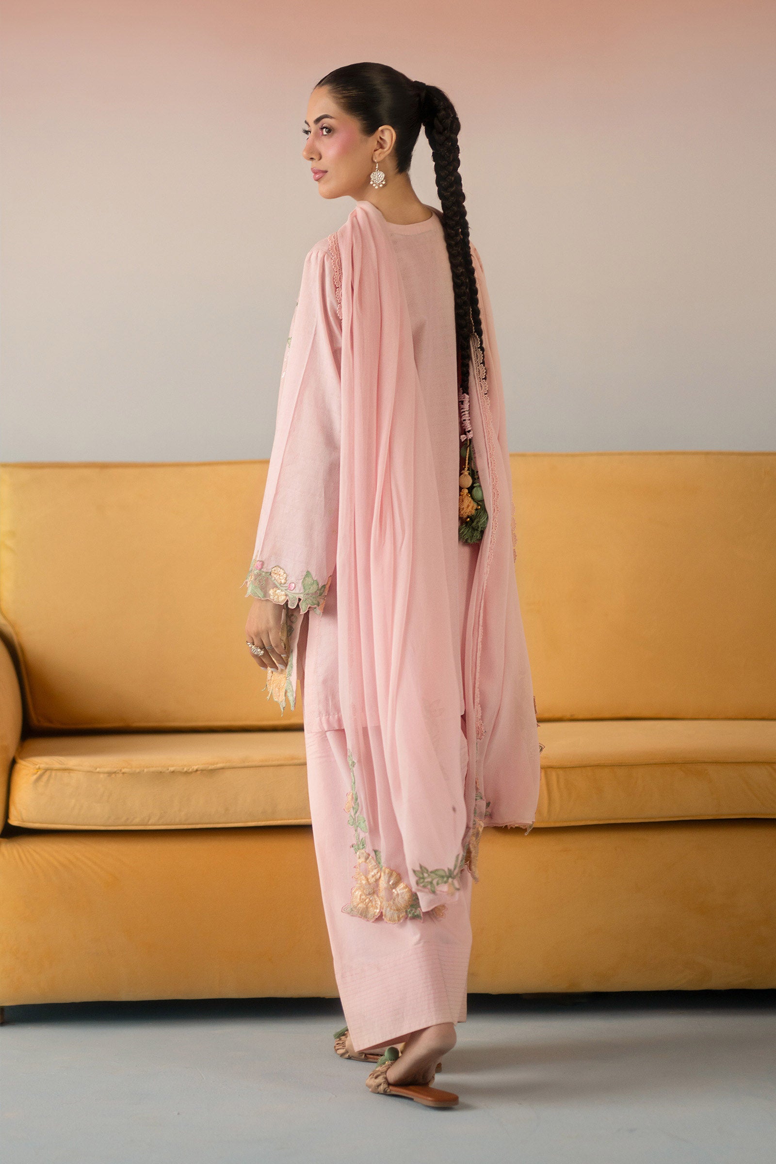 3 Piece Embroidered Dobby Lawn Suit