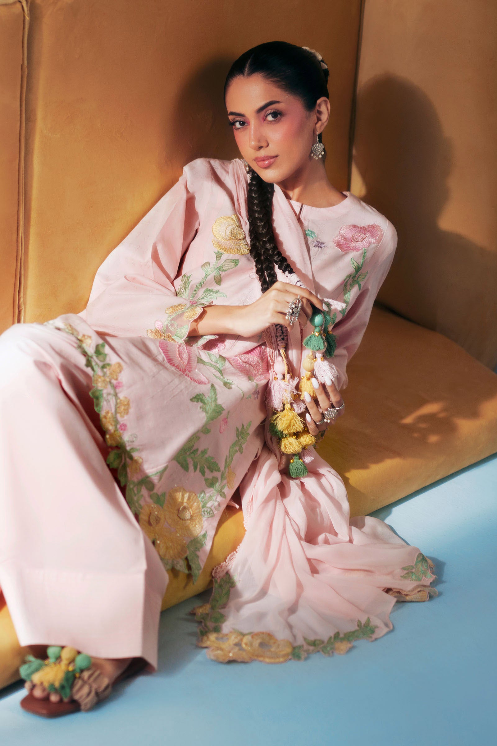 3 Piece Embroidered Dobby Lawn Suit
