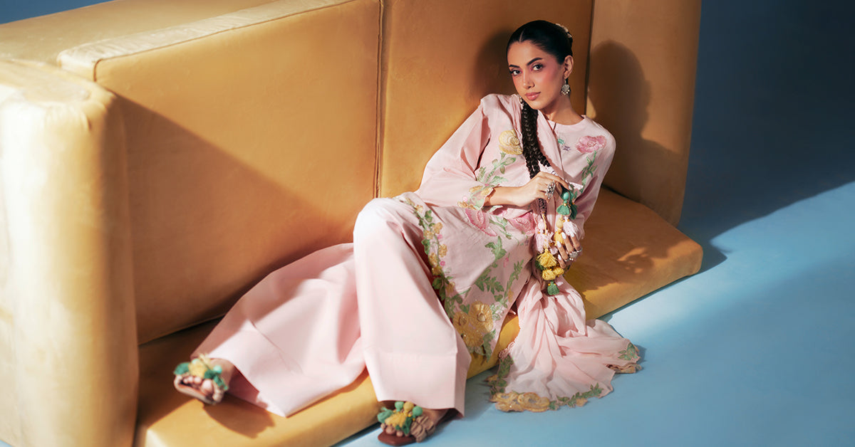 3 Piece Embroidered Dobby Lawn Suit