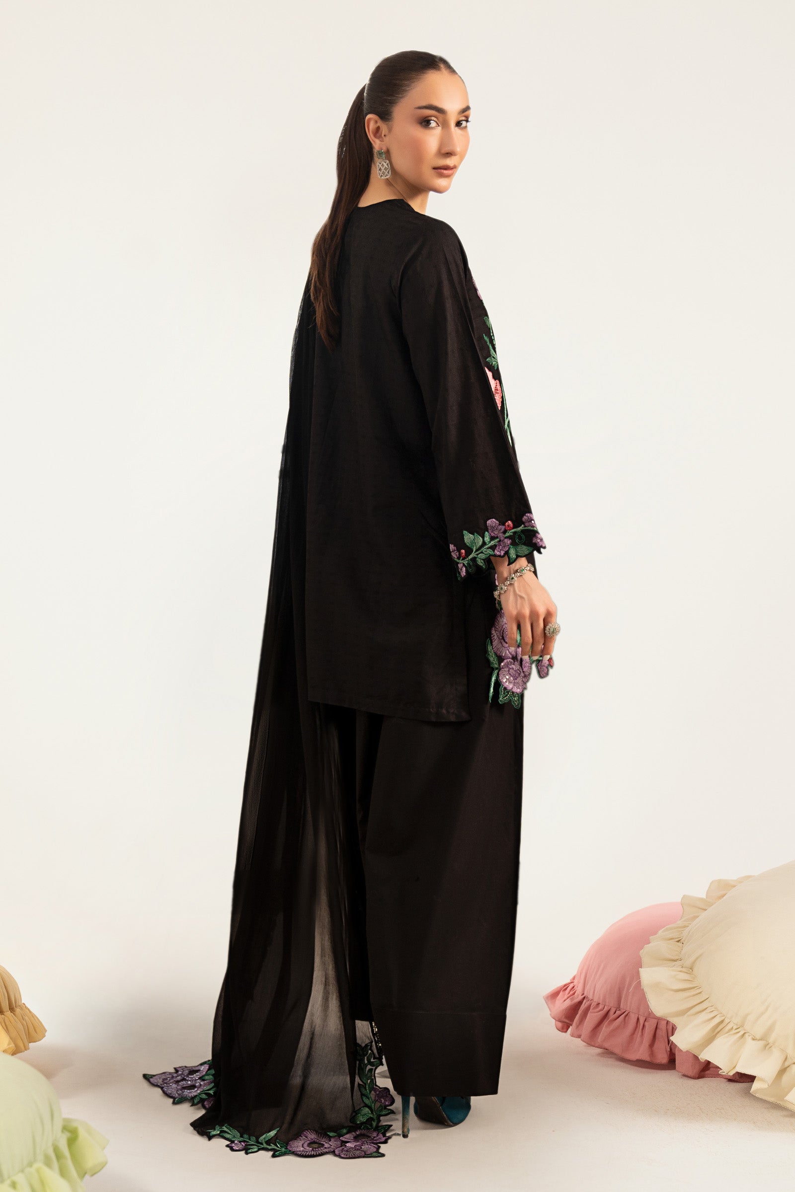 3 Piece Embroidered Dobby Lawn Suit