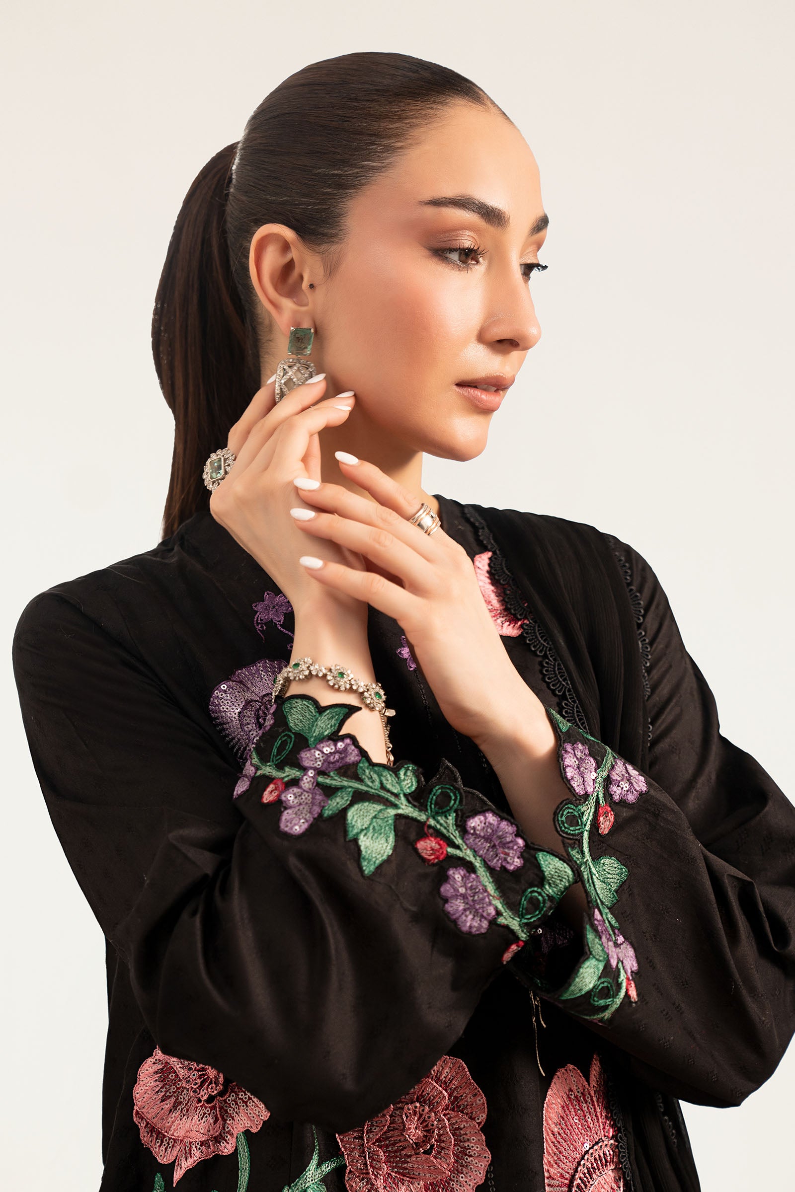 3 Piece Embroidered Dobby Lawn Suit