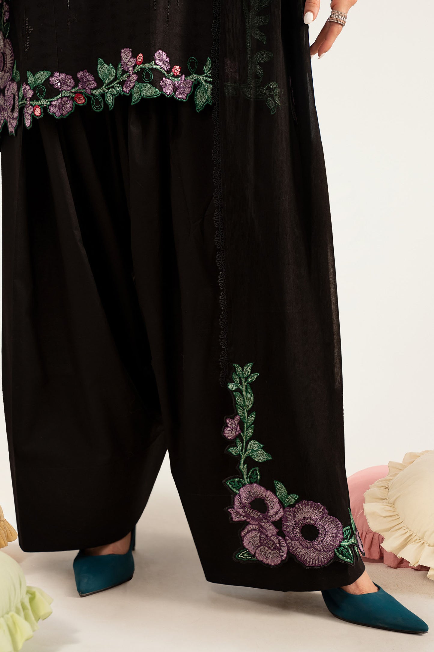 3 Piece Embroidered Dobby Lawn Suit