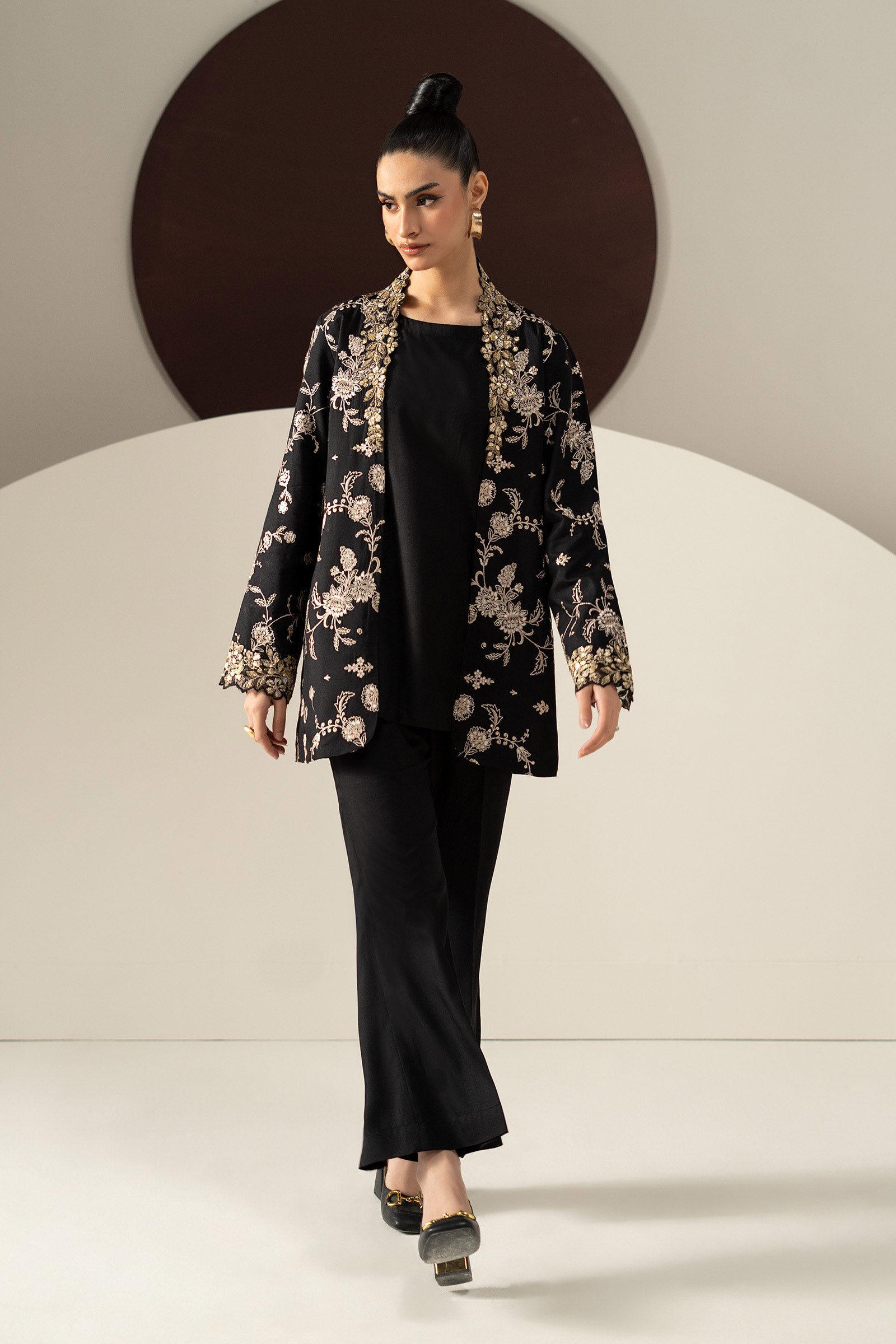 2 Piece Embroidered Linen Suit
