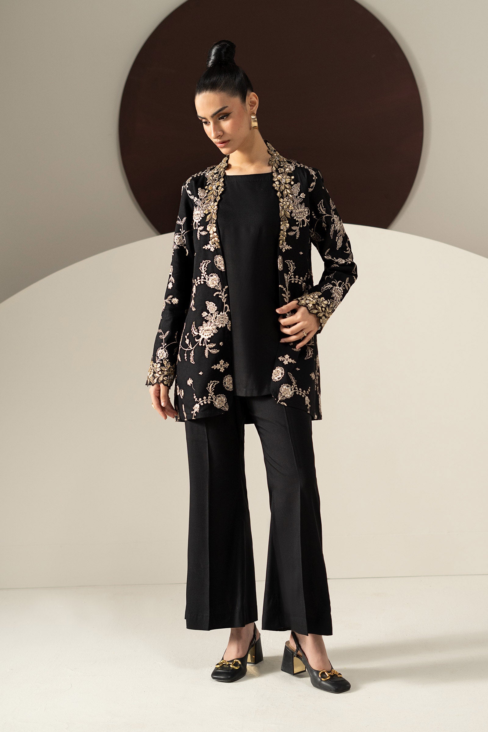 2 Piece Embroidered Linen Suit