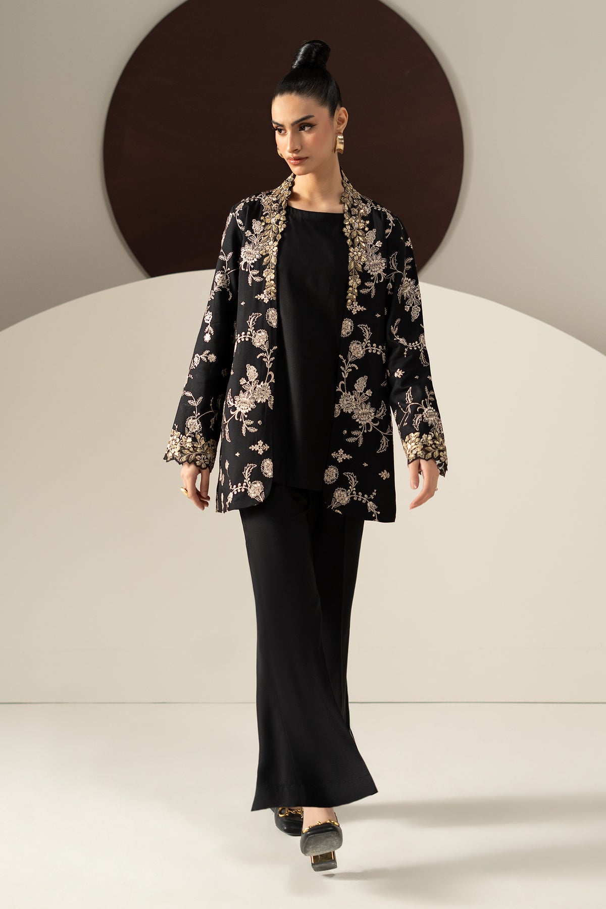 2 Piece Embroidered Linen Suit