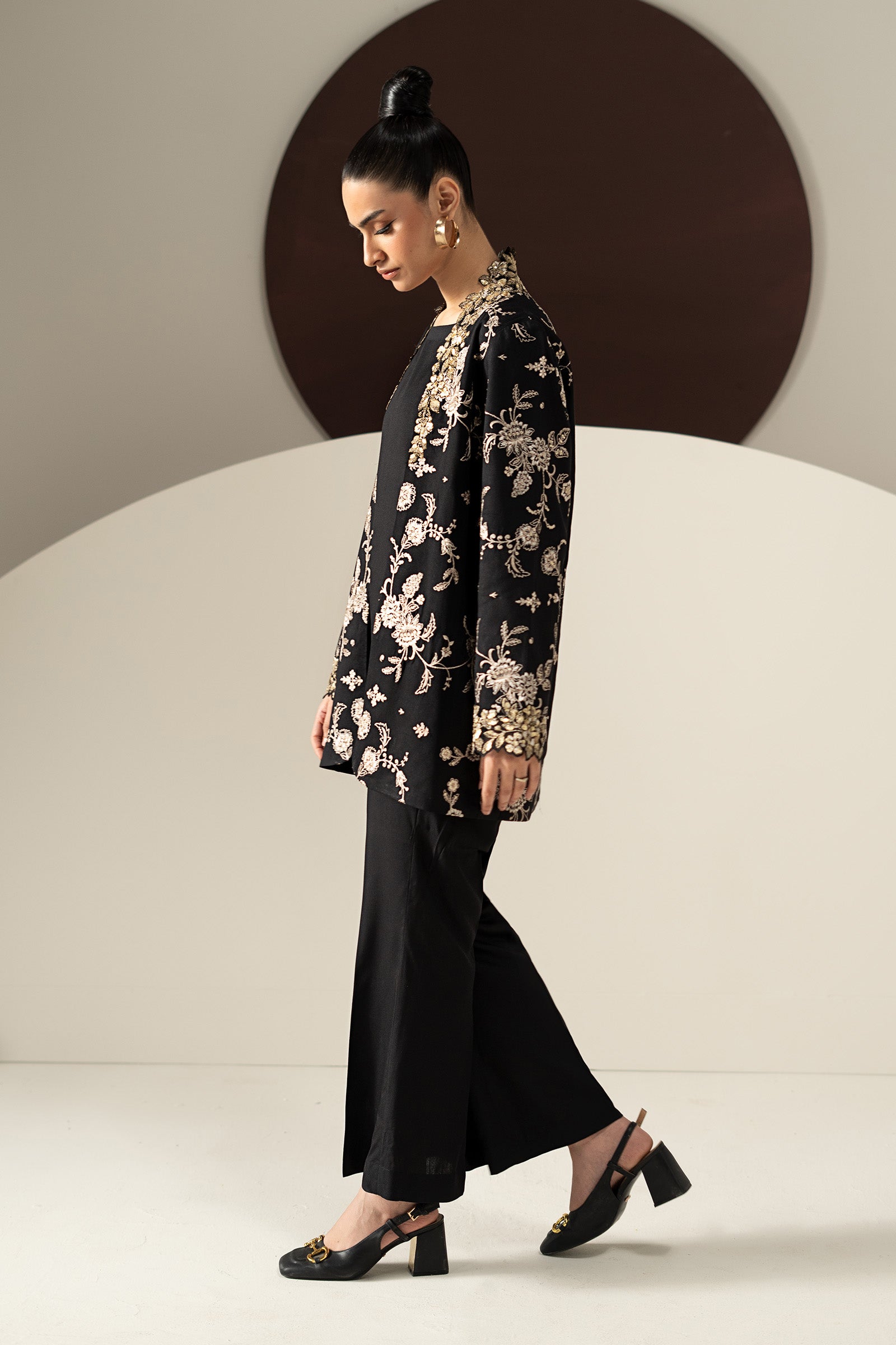 2 Piece Embroidered Linen Suit
