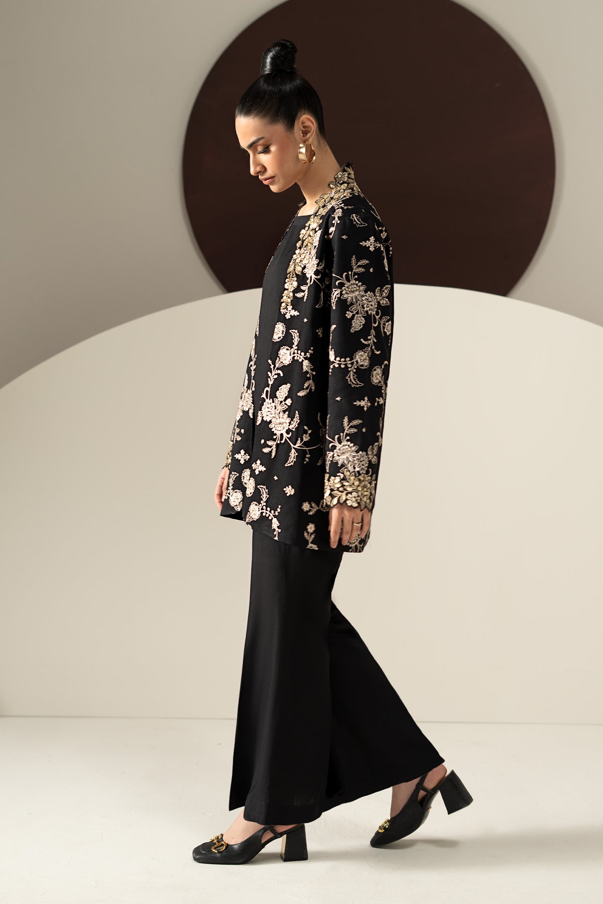 2 Piece Embroidered Linen Suit