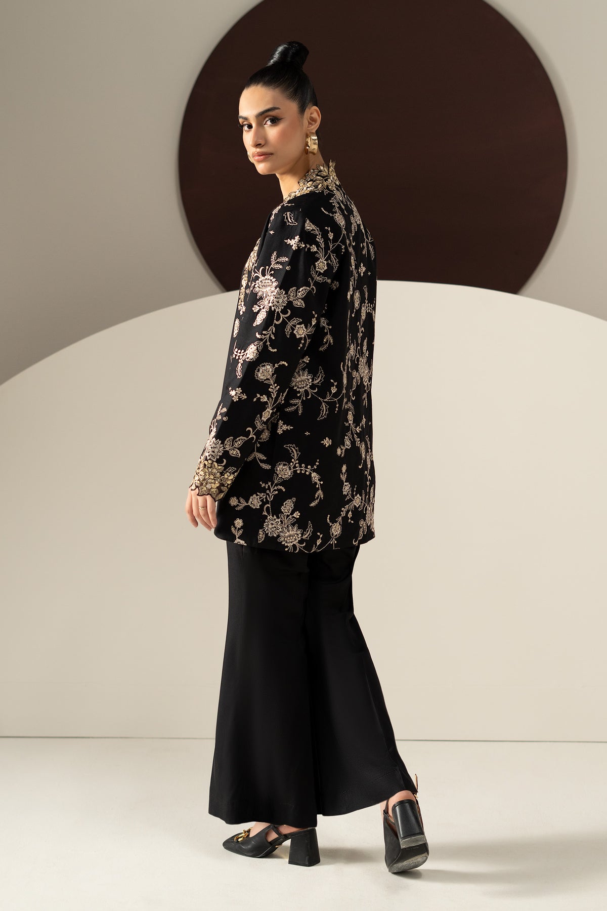 2 Piece Embroidered Linen Suit