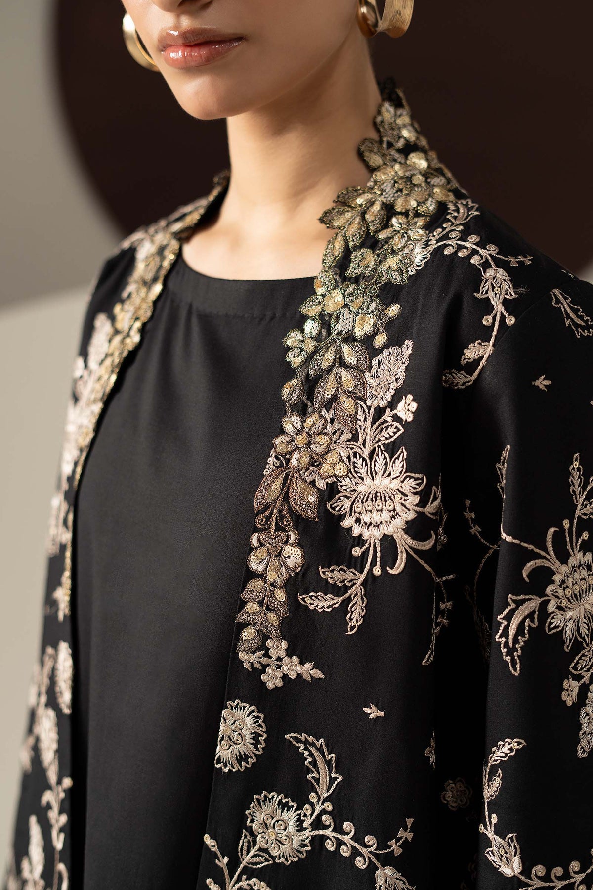2 Piece Embroidered Linen Suit