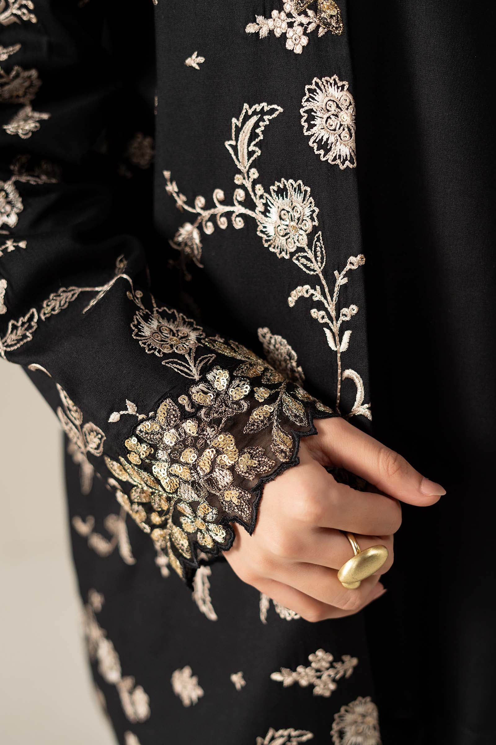 2 Piece Embroidered Linen Suit