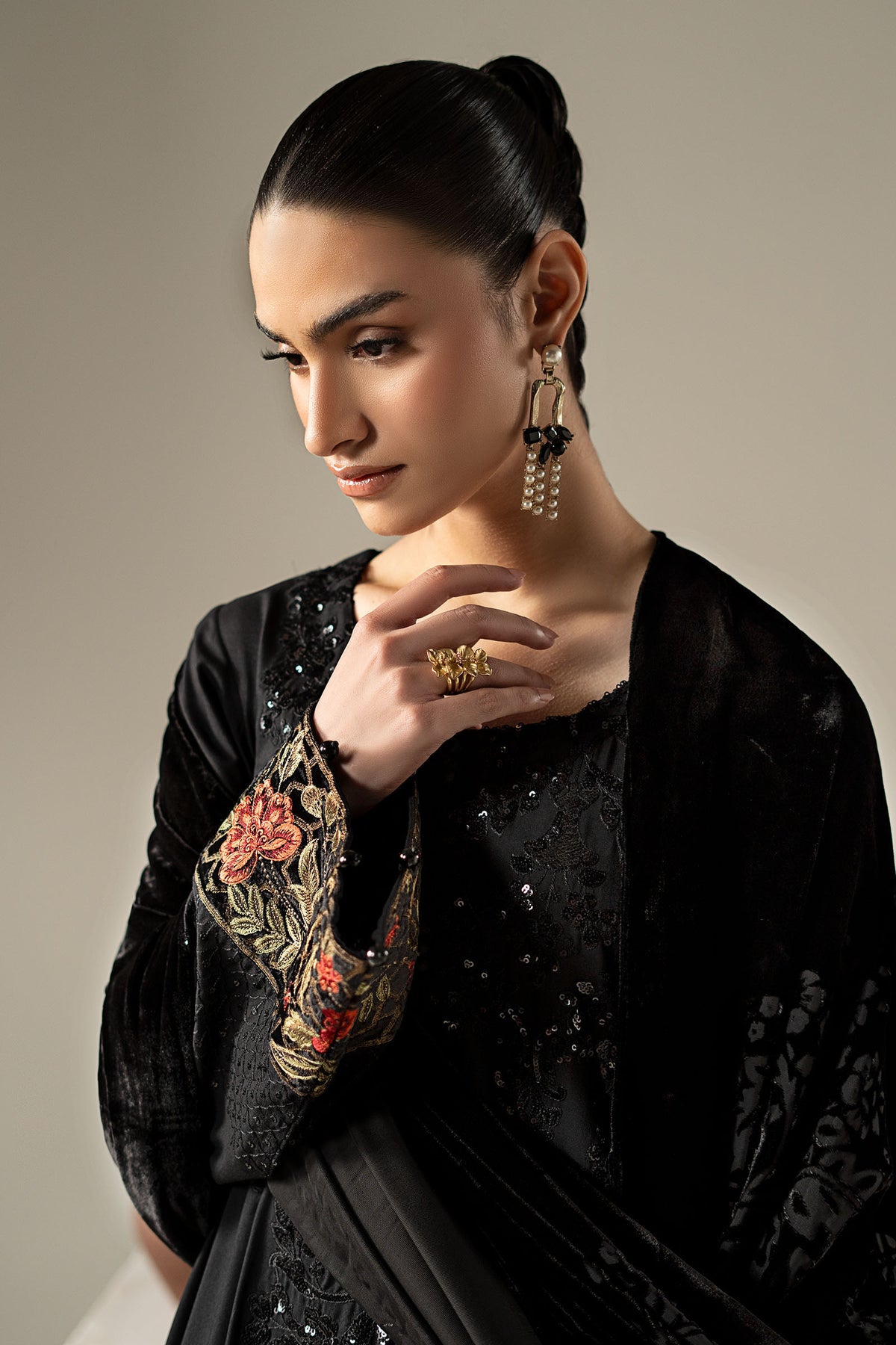 3 Piece Embroidered Linen Suit