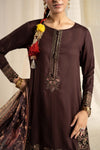 3 Piece Embroidered Dobby Linen Suit