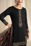 3 Piece Embroidered Dobby Linen Suit