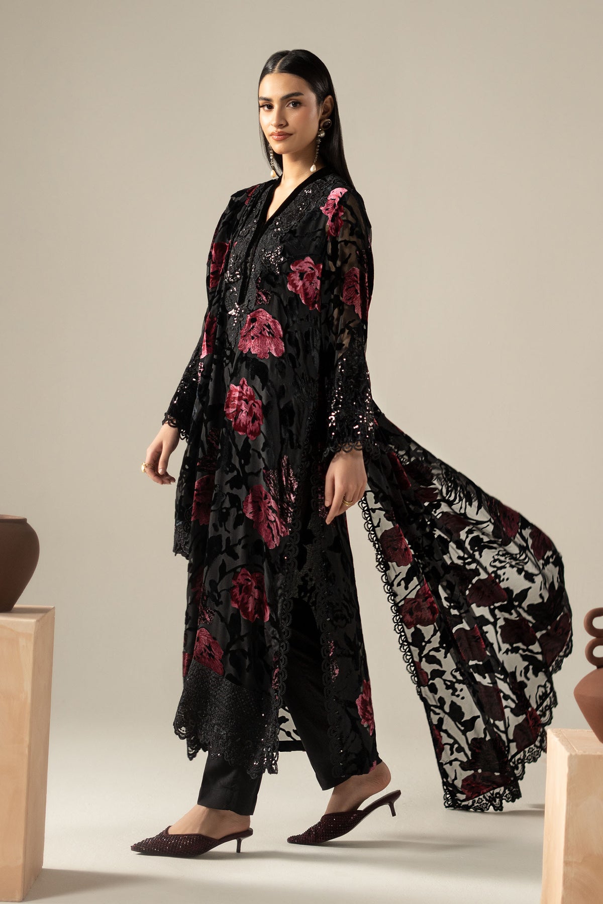 3 Piece Embroidered Palachi Suit