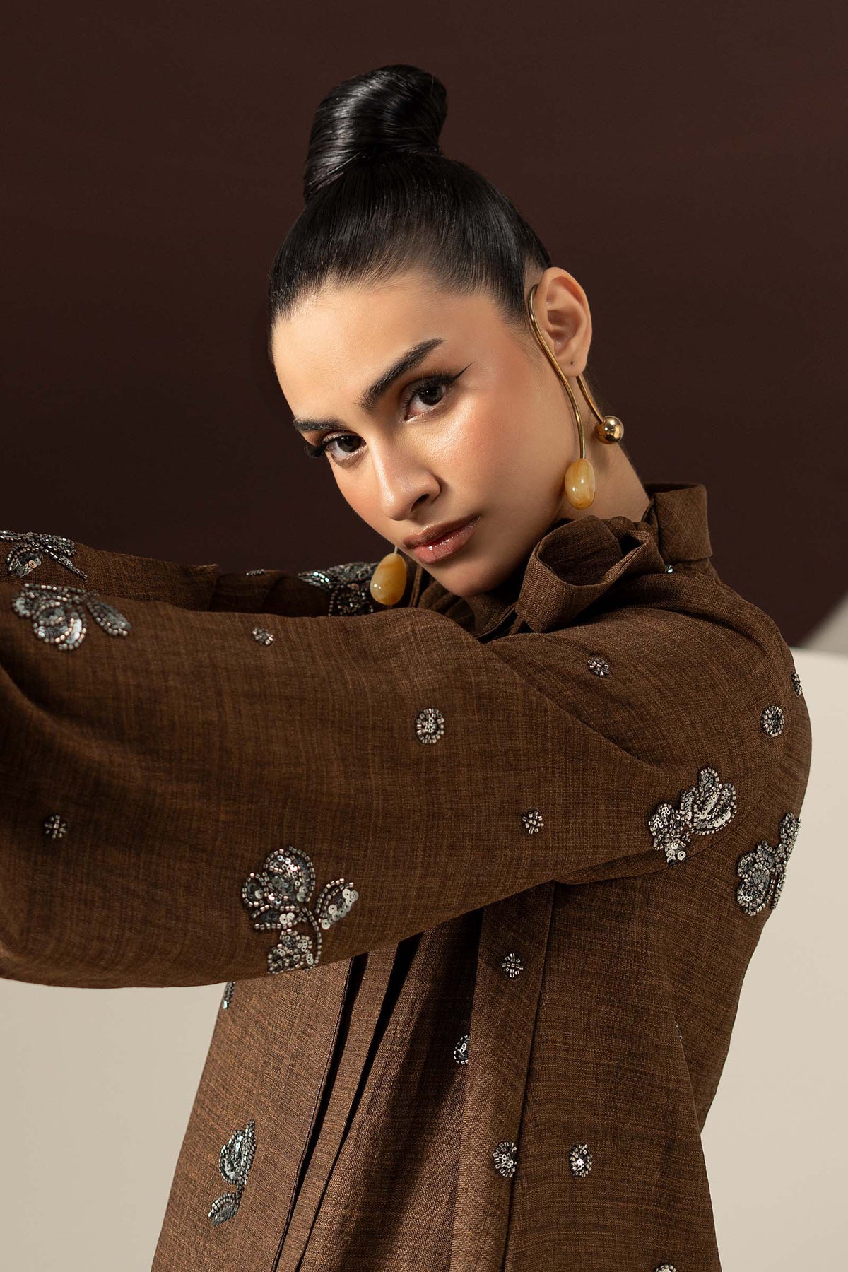 Embroidered Tropical Slub Khaddar Shirt