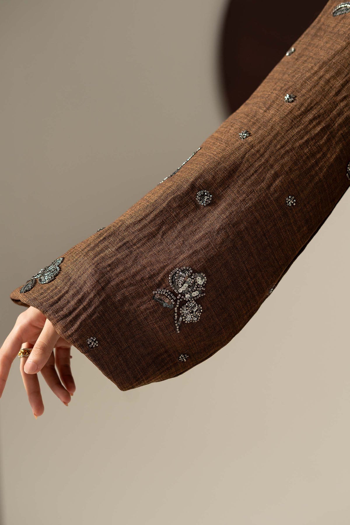 Embroidered Tropical Slub Khaddar Shirt