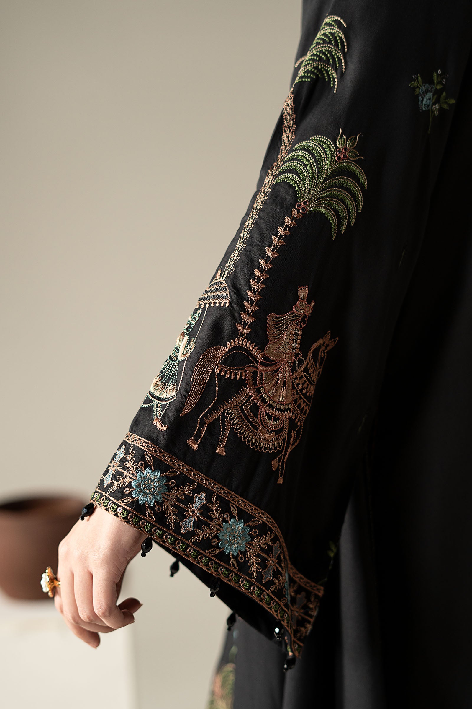 3 Piece Embroidered Linen Suit