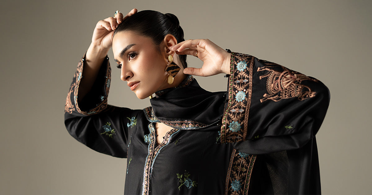 3 Piece Embroidered Linen Suit