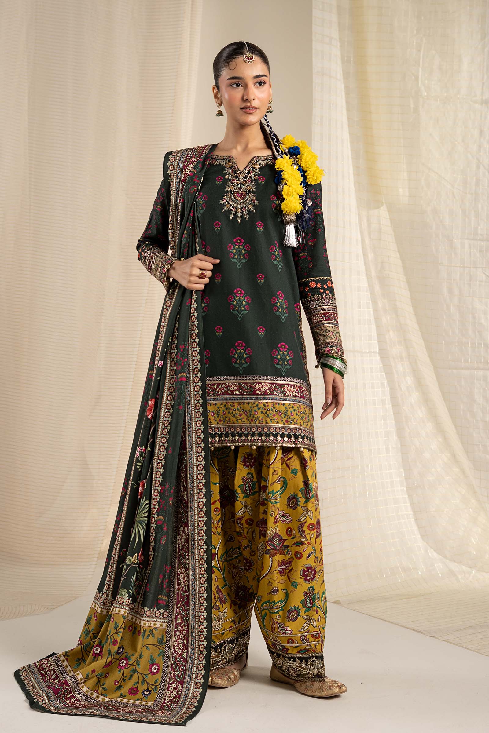 3 Piece Embroidered Khaddar Suit