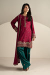 3 Piece Embroidered Dobby Linen Suit