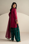 3 Piece Embroidered Dobby Linen Suit