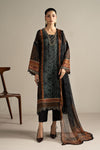 3 Piece Embroidered Raw Silk Suit