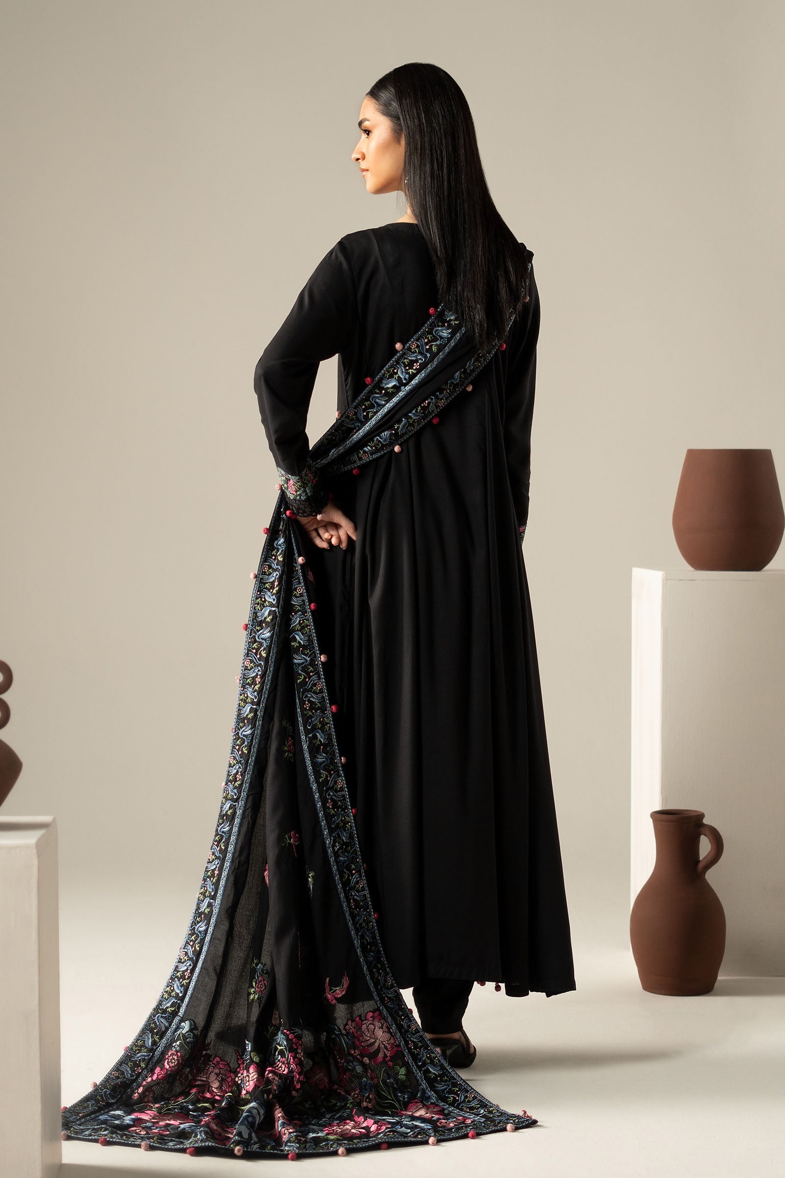 3 Piece Embroidered Linen Suit